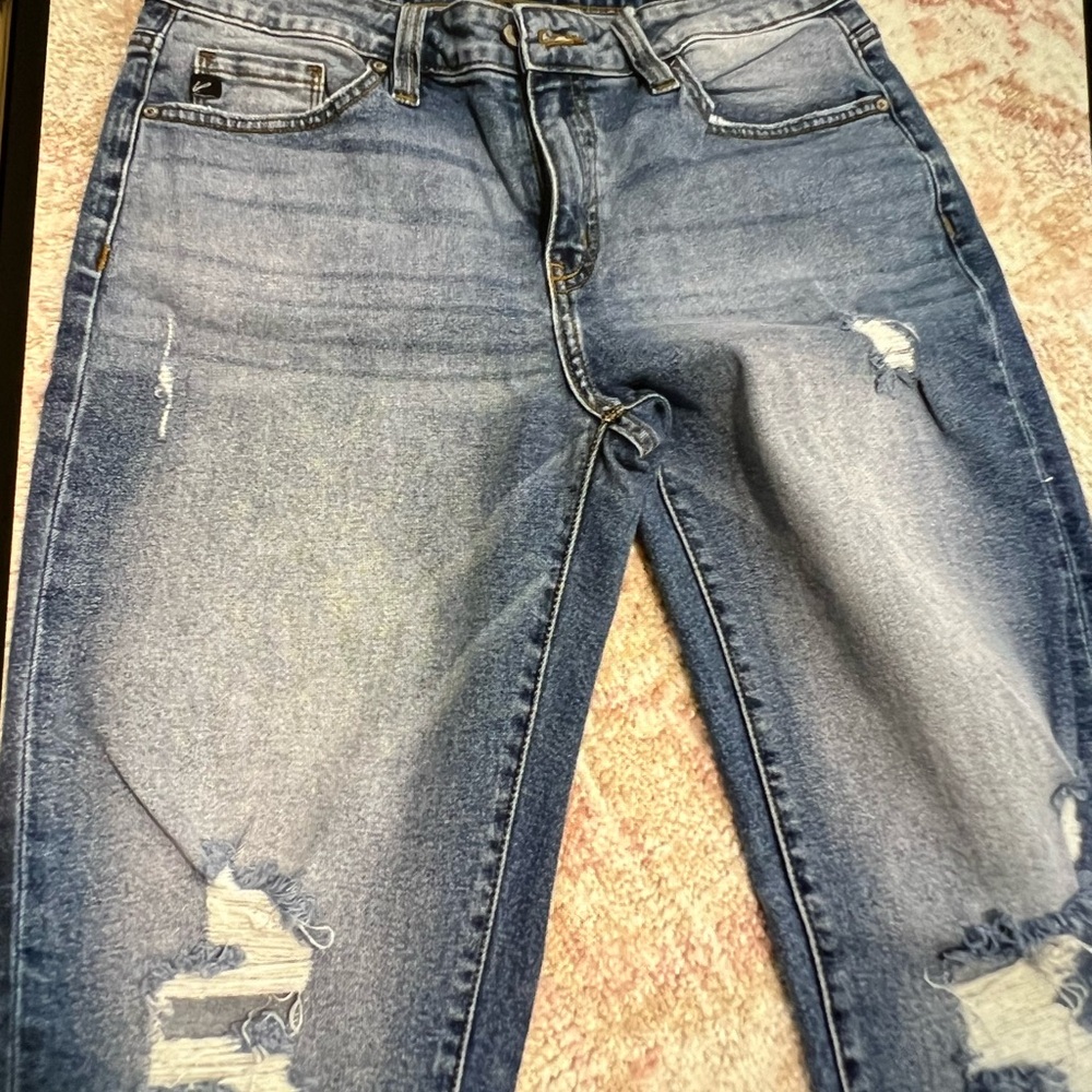 KanCan Women's Blue Distressed Skinny Jeans